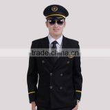 OEM Manufacture Black Pilot Suits Shirts Men Airline Coat Uniforms thumbnail-2