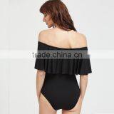 Flounce off Shoulder Stretch Bodysuit Hot Design Lady Clothing thumbnail-4
