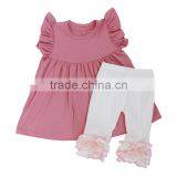 Boutique Clothes Children Dress Sets 2pcs Cute Girls Same Color Serge Clothing Set Cotton Print Outfit thumbnail-4