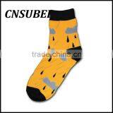 Customized Men and Women Student Cartoon Weather Rain Popular Candy Color Cotton Socks thumbnail-3