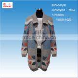 60%Acrylic 30%Nylon 10%Wool Fashion Jacquard Lady Fashion Sweater thumbnail-1