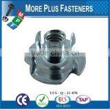 Made in Taiwan Stainless Steel Black Phosphate Four Three Prong Tee Nuts thumbnail-2