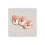 Natural Looking Fake Nails Pink White French Tip Fake Nails For Girls thumbnail-1