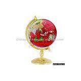 Red Lapis Globe With Elbowed Golden Base thumbnail-1