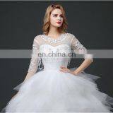 HS1619 2017 Luxury Applique Princess Bridal Gown Corset Organza Cathedral Church Ball Gown Wedding Dresses Cheap thumbnail-4