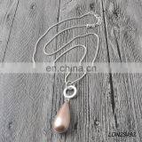 Mixed Color Metal Necklace Teardrop Pendant thumbnail-2