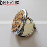 Cute Leopard Printed Metal Round Small Mirror thumbnail-1
