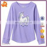 Jumping Beans Kids Clothing, Girls 4- 8 Long Sleeve Slubbed Shirttail Graphic Kids Cartoon T- Shirt thumbnail-1