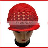Latest trend 100% cotton red crochet hat