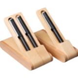  Customized  Logo Ballpoint Pen Wooden Pen Boxs Set With Wood Pen Box Holder