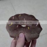 Donut Shaped Pet Toy Plush Stuffed Squeaky Eco Dog Donut Toy thumbnail-1