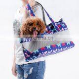 Travel Portable Pet Carrier Bag Breathable Lattice Pet Tote Handbag Soft Canvas Teddy Dog Bag thumbnail-3