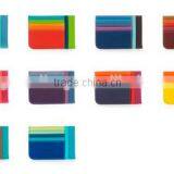 Simply Designed and Utterly Practical Colorful Genuine Leather Compact Pocket Wallet ID Business Name Card Holder thumbnail-2