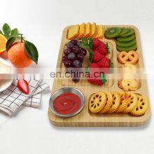 Natural Bamboo Cheese Board Charcuterie Platter WIth Bowls thumbnail-4