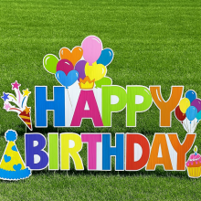 Colorful Die Cut Coroplast Letters 5mm Corrugated Birthday Yard Signs thumbnail-1