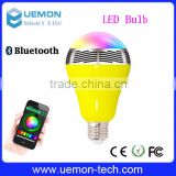 2016 E27 changeable colour wifi bulb Bluetooth Speaker With Remote Control.