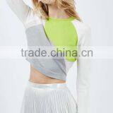 2016 Women Colour Block Cropped Knit HSS3030 thumbnail-2