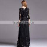V2-MN Cocktail Dress 2016 New Arrival Black Sophisticated Embroidery Sequin Maxi Dress thumbnail-5