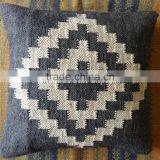 Hand Woven Kilim Pillow Cover Indian Jute Cushions 18X18 Decorative Throw Shams thumbnail-2