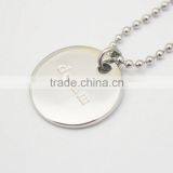 Stainless Steel Custom Logo Round Engraving Tag Necklaces thumbnail-5
