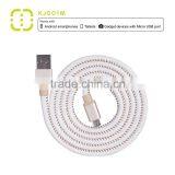 Walnut Micro Leather Charging Cable With Metal Housing thumbnail-3