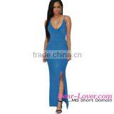 Burgundy Crisscross Daring Back Maxi Girl Party Wear Western Dress thumbnail-3