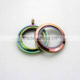 Beautiful 316L Stainless Steel Screw Rainbow Colors Plain 25mm Floating Glass Lockets Pendant thumbnail-2