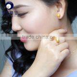 7-7.5mm Golden Salt Water Akoya Pearl Ring Designs thumbnail-4