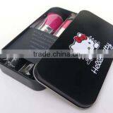 Mini 7pcs Tin Box Black Kitty Make up Bucket Brushes Makeup Sets thumbnail-1