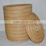 Water Hyacinth Basket With Lid From Vietnam