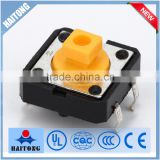 yellow square micro head button tact switch 12*12*7.3