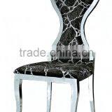 Classic Modern Dining Chair Flannelette Banquet Chair Wedding Chair Stainless Steel Restaurant Chair thumbnail-1