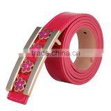 Womens Flower Alloy Buckle Leather Waist Belt thumbnail-1
