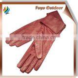 2015 HEBEI Long Brown Winter Split Cowhide Dent Lined Young Ladies Dents Ladies Leather Gloves