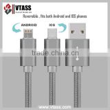 High quality high speed 2 in 1 usb cable for iphone and Android cell phone date sync charger cable                        
                                                Quality Choice
