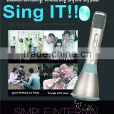 new arrival fashion handheld cordless blue singing microphone