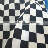 White Black Big Check Design Fabric Cotton