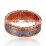 New Natural Wood Ring, Red Wood Ring With Sticker Inlay, Real Wood Ring thumbnail-3