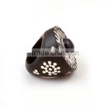Handmade Ebony Wood Ring With 925 Sterling Silver With Black Onyx Stone