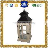 Brown Wooden Lanterns Black Top Iron Popular Styles thumbnail-1