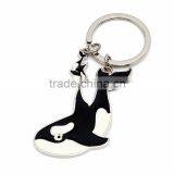 Fashion High Quality Metal Rhinestone Crystal Diamante Dolphin/whale Animal Shaped Keyring thumbnail-1