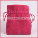 Colorful Plain Pink Jewelry Velvet Drawstring Bag Wholesale thumbnail-1