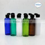 100ml Hot Selling Factory Price PET Plastic Flip Cap Bottle With Colorful Round Shape