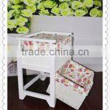 Small Beautiful Unfinished Wooden Cabinet With Basket Drawer thumbnail-2