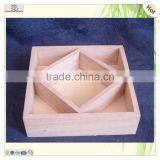 Unfinished Compartments Wood Milk Food Crate Tray thumbnail-6