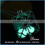 Plating Platinum+Sky Blue Luminous Fahion Luminous Stone Necklace Essential Oil Diffuser Glow in the Dark Necklace thumbnail-4
