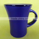 Wholesale V Shaped Blue Color Ceramic Mug Cup thumbnail-1