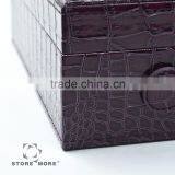 Leather Watch Organizer Storage Case Jewelry Box With Lock & Mirror thumbnail-6