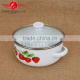 White Enamel Cooking Pot With Beautiful Can Custom Decals thumbnail-4