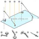 304 316 Stainless Steel Glass Canopy Awning Fittings Door Canopy China thumbnail-2